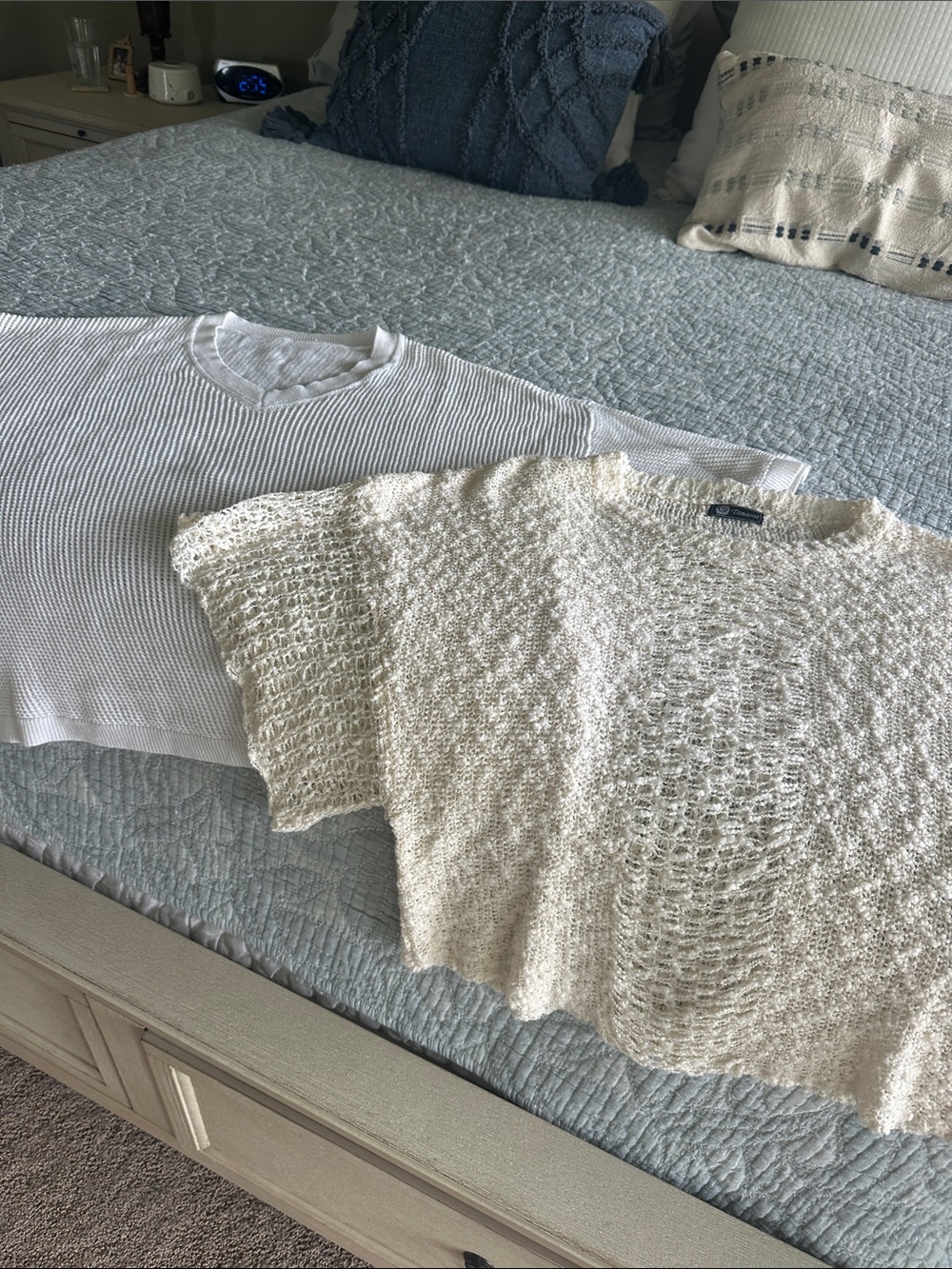 Cream & white sweaters - like new!  No wear or stains